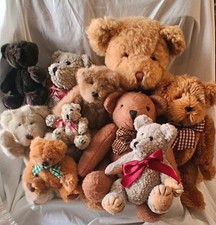 Vintage Teddy Bear Plush Lot 9 Jointed Russ Berrie Ganz Moe Delton Kel-Toy 1