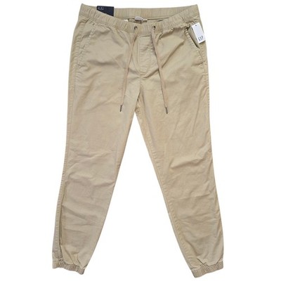 Gap Gapflex Jogger Pants Mens Size Small Khaki Elasticized Waist & Ankle