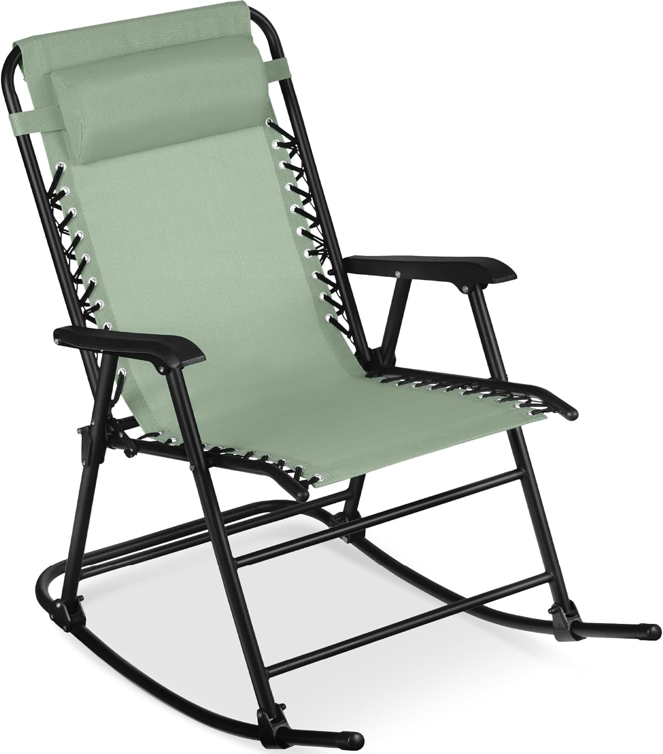 - Folding Reclining Patio Lounge - Sage Green