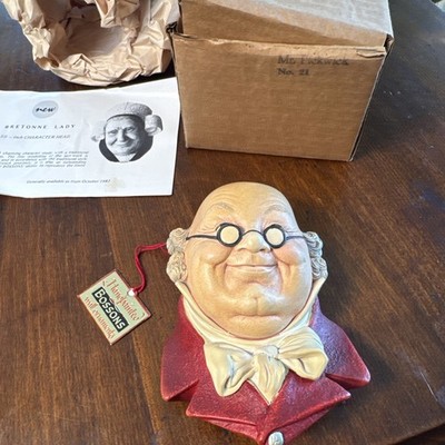 Bossons Mr. Pickwick Chalkware Head Charles Dickens Collection  1964 NWT MINT