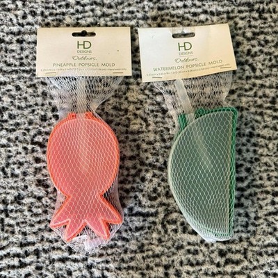 HD Designs Popsicle Molds Pineapple Watermelon Orange and Green