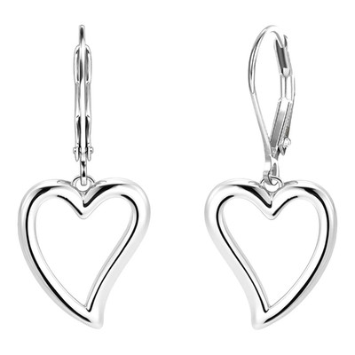 Sterling Silber Herz Ohrhänger für Damen Trendy Durchbrochen Silber Herz