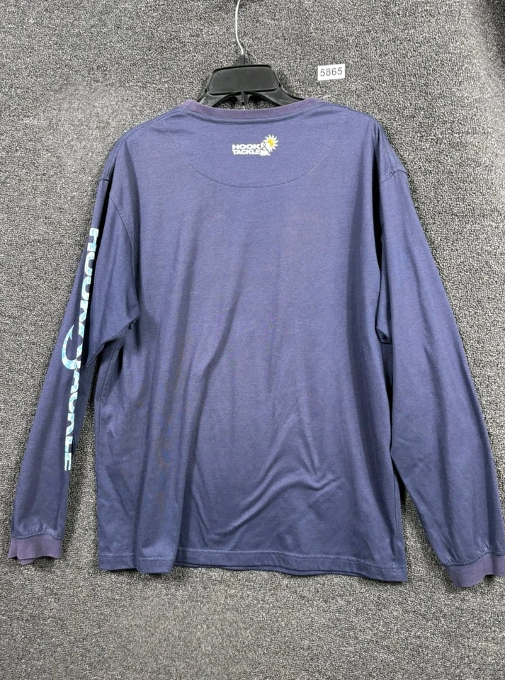 Camisa de pesca con gancho y aparejos para hombre talla L azul manga larga UPF 50+ protección solar Foto 2 de 4