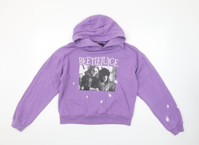 Beetlejuice lila Hoodie Damen Teenager Größe 12 Baumwollmischung Grafikdruck