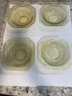 Federal Glass Yellow Madrid Pattern Square 7 Inch Bowls  Depression Glass Set 4