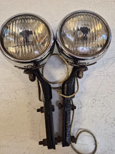 2 Vintage 4 5/8" Guide 6 Volt Fog lights GM 1940's 50's Chevrolet Accessory Pair