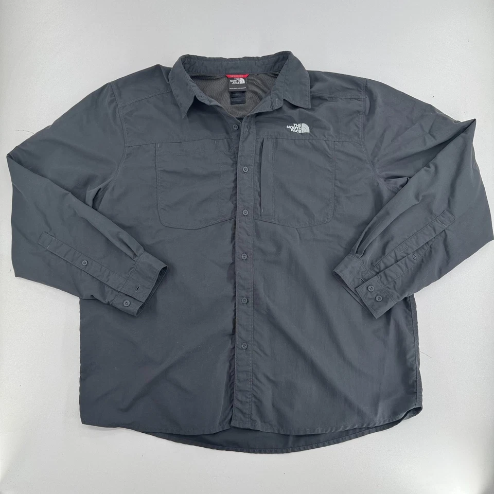 Camisa de Senderismo The North Face TNF PARA HOMBRES Gris Cierre de Botones Nylon Manga Larga TALLA XL Foto 2 de 4