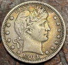 1903 USA 🇺🇸 Barber Quarter Historic Silver   Coin 🪙 High Grade 🔥