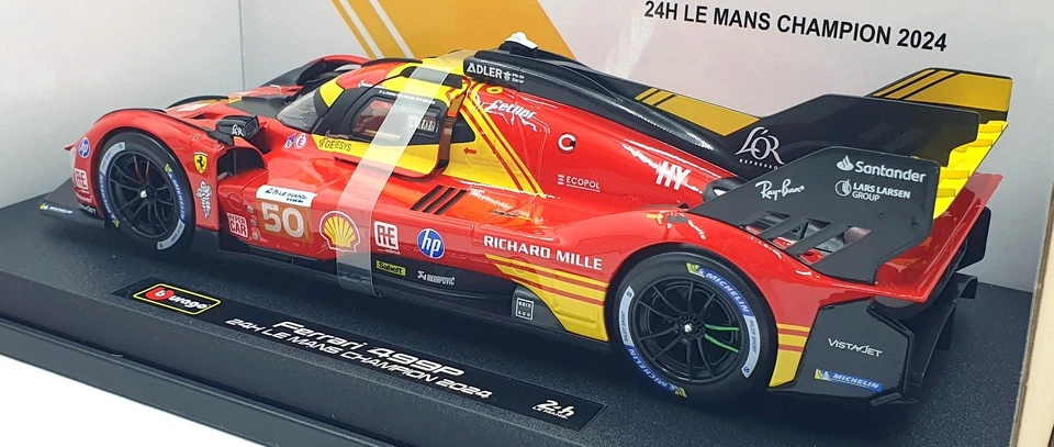 Burago 1/18 Scale Diecast 18-16303 - Ferrari 499P #50 Le Mans 2024 Winner - Image 2 of 4
