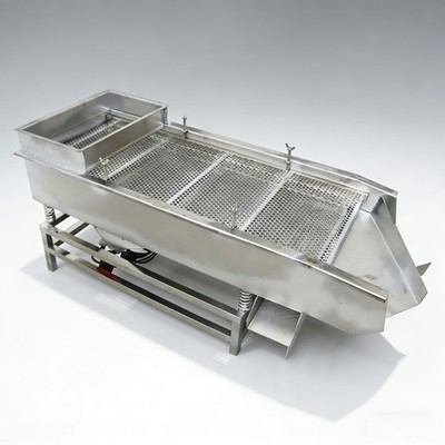 110V Stainless Double-Layer Double-Motor Linear Vibrating Screen 10mm 5mm 80W×2