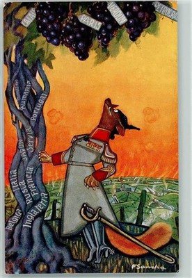13284414 - sign Sancha F. Fuchs Uniform Tiere vermenschlicht Orden Pickelhaube