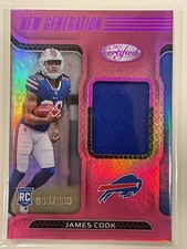 2022 Panini Certified - New Generation Jerseys James Cook #NGJ-JC Mirror Pink...