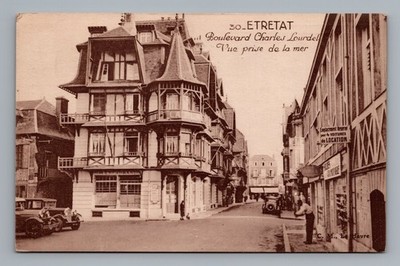 France Etretat Boulevard Charles Lourdel 1945 Vintage Postcard