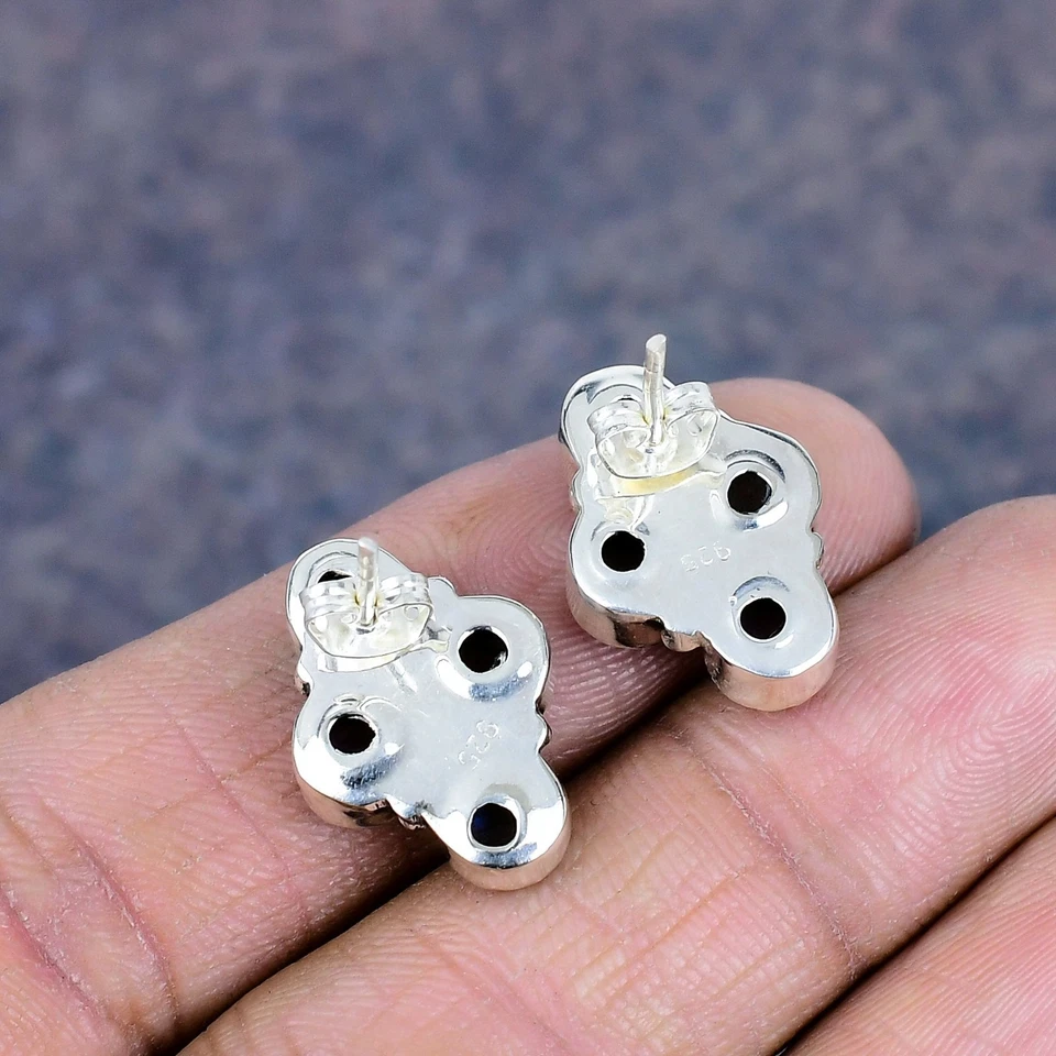 Increíbles pendientes de joyería de plata de ley 925 hechos a mano con piedras preciosas de labradorita Foto 4 de 4