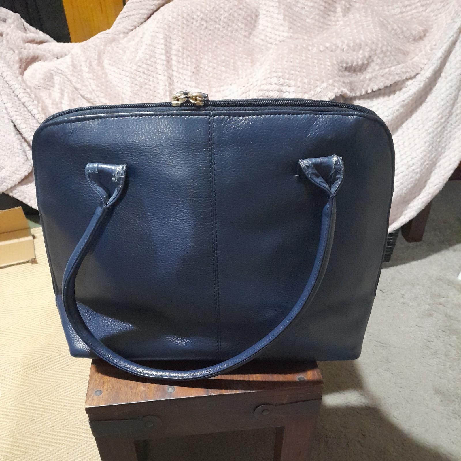 Osprey London Navy Blue Handbag full zip