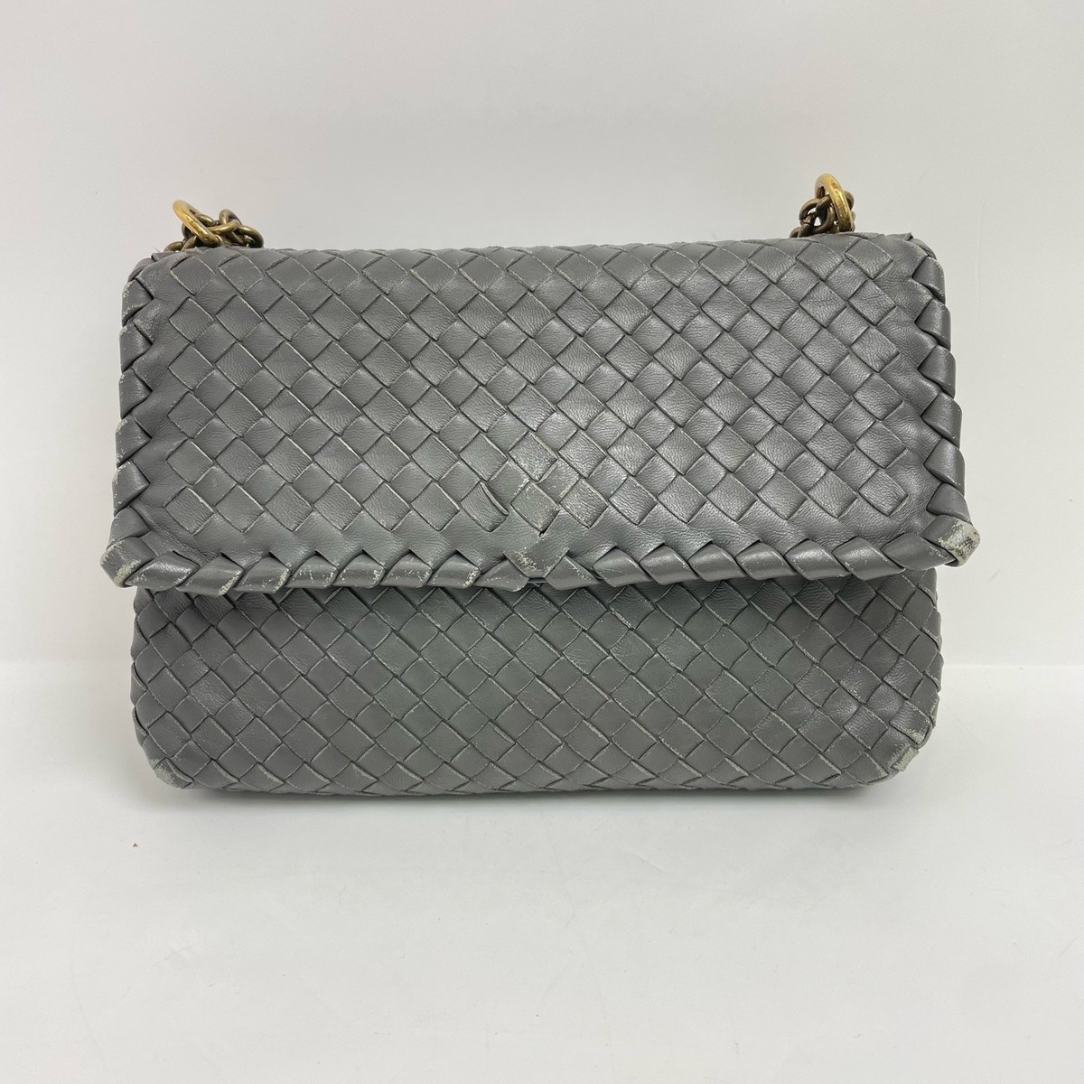 BOTTEGA VENETA グレー ボディバッグ Bottega Veneta Olympia Intrecciato Nappa Shoulder/Crossbody Hand