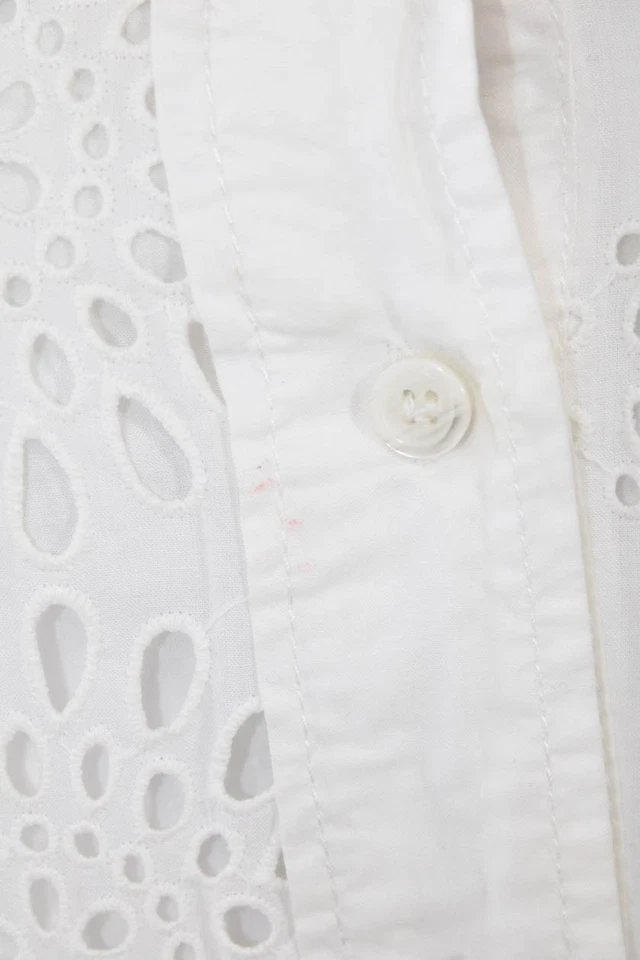 Vestido Camisa Zara Mujer Blanco Manga 3/4 Cuello Botón Algodón Boho Talla XS Foto 4 de 4