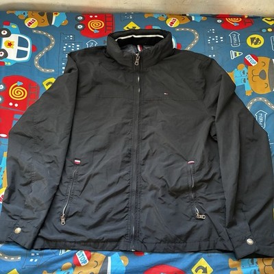 Men s Tommy Hilfiger Regatta Yacht Jacket Windbreaker w/hood Black Medium