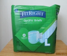 FitRight OptiFit Briefs 20 Pack Large Ultra Adult Diapers 44- 56  ( see listing)