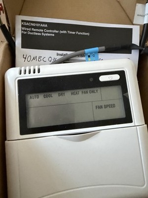 Carrier Wired Remote Controller KSACN0101AAA (with Timer Function). For Ductless