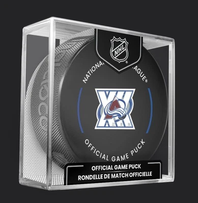 INGLASCO 2025-26 COLORADO AVALANCHE 30TH ANNIVERSARY NHL OFFICIAL GAME PUCK *IN STOCK*