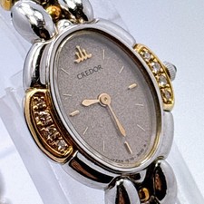 SEIKO Credor 1E70-3040 Gray Dial Quartz Woman Watch Used Working #55