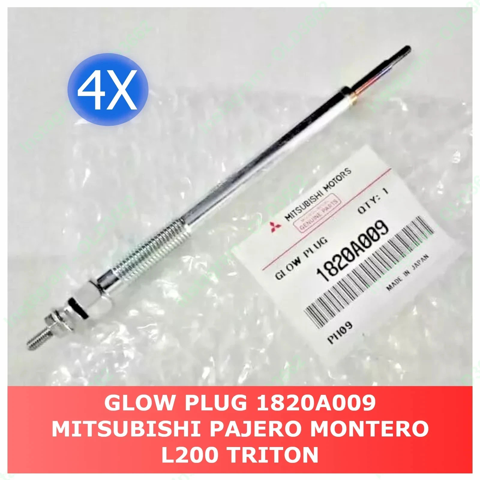 4X Glow Plug Spark Plug for Mitsubishi Pajero Montero L200 Triton 1820A009
