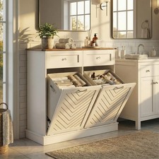 2 Drawers Tilt Out Double Trash Can Cabinet Bin Holder Kitchen Trash Cabinet
