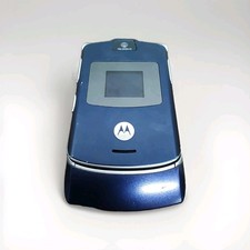 Vintage Motorola RAZR V3 AT T Blue Cell Phone For Parts Untested