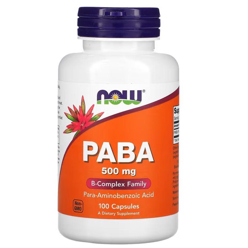 NOW Foods PABA 500mg 100 Caps | Daily Wellness Support