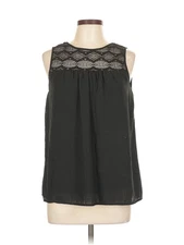 AB Studio Women Black Sleeveless Blouse L