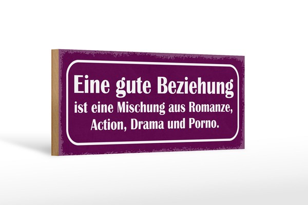 Holzschild Spruch 27X10 Cm Gute Beziehung Ist Mischung Aus Schild Wooden Sign-image