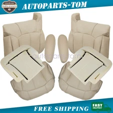 For 2000-2002 Chevy Tahoe LT Front Leather Seat Cover & Foam Cushion Pewter Tan