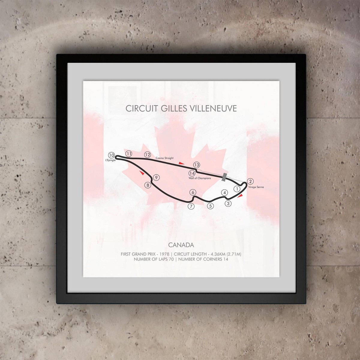 Canadian F1 Circuit Gilles Villeneuve Track Wall Art Poster Print