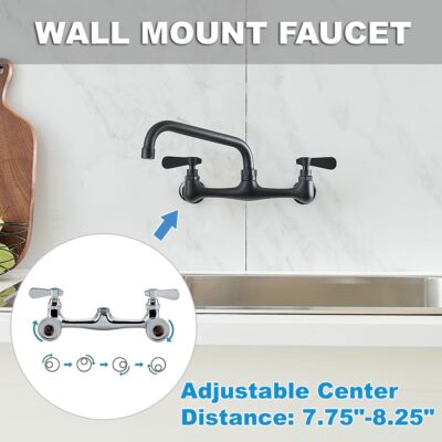 Coercial Kitchen Faucet 8 Inch Center Wall ount 1 Handle Swivel Sink ixer Tap - Diverter Bath Tap, Deck ounted ixer Coercial Kitchen Faucet 8 Inch Center Wall ount 1 Handle Swivel Sink ixer Tap - Diverter Bath Tap, Deck ounted ixer