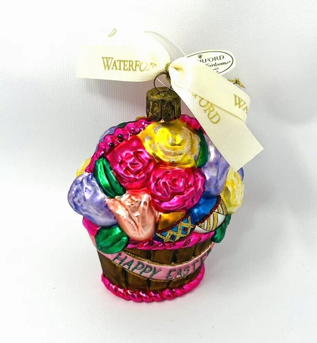 Waterford Holiday Heirlooms Happy Easter Basket Blown Glass Ornament