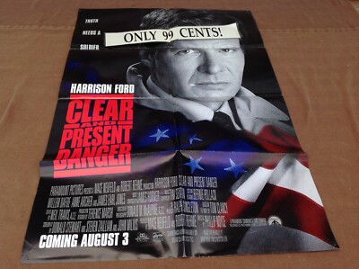 1994 Clear And Present Danger Original Movie House Full Sheet Poster 