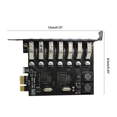 PCI-E to USB 3.0 7-Port PCI-E Expansion Card USB 3.0 Adapter Multiplier Card - Afbeelding 8 van 10