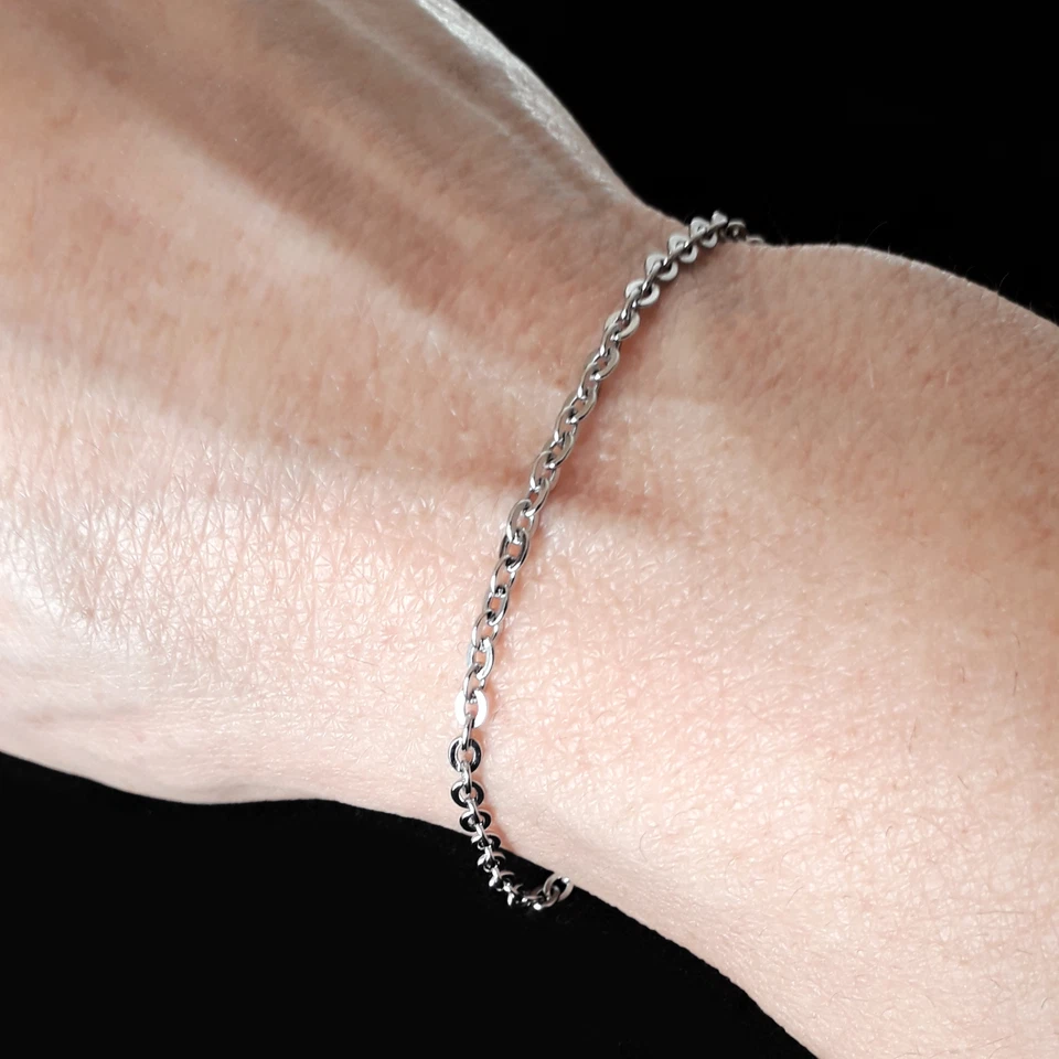Bracciale Chiave di violino Argento catena Acciaio inox con ciondolo Uomo Donna - Immagine 4 di 4