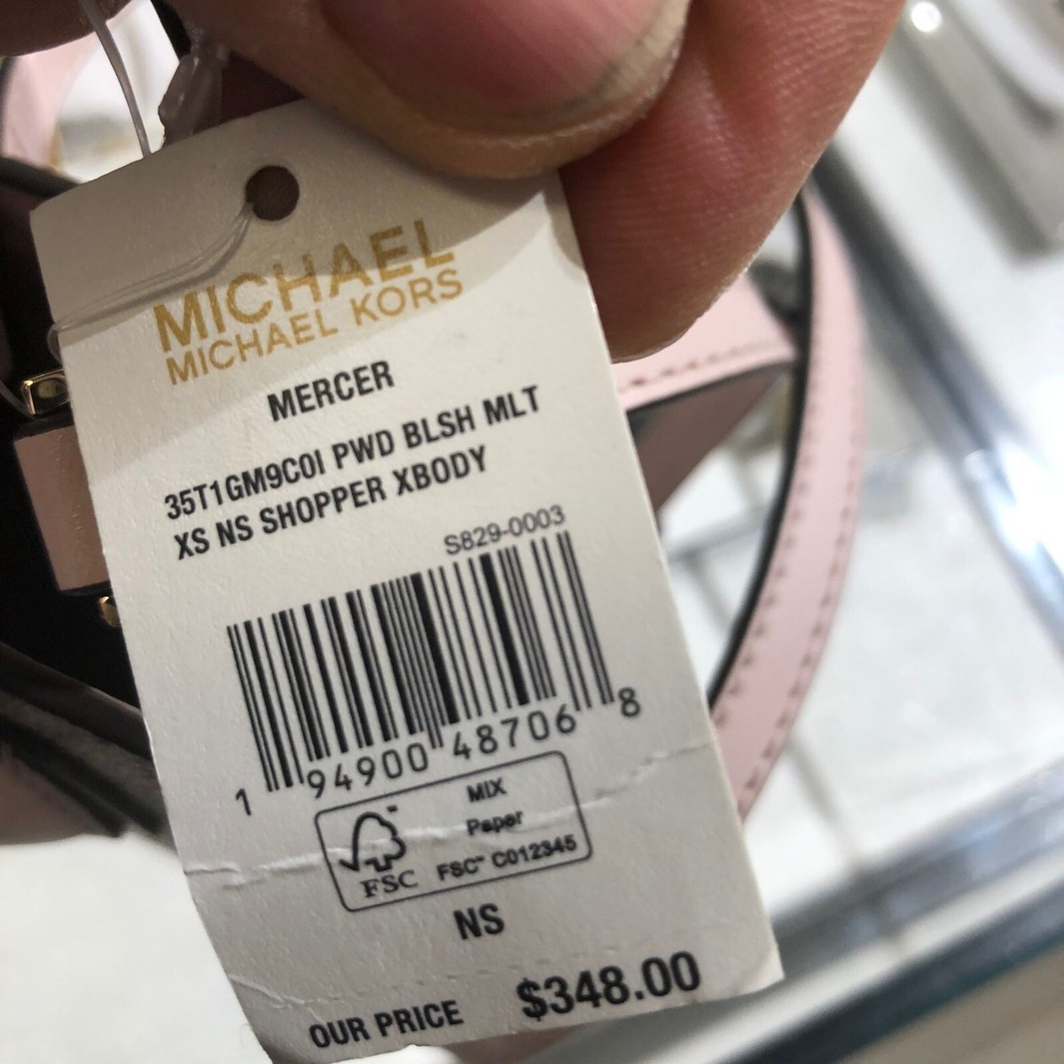 MICHAEL KORS MERCER XS MINI SHOPPER LEATHER CROSSBODY BAG PURSE MK 