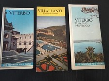 3 VECCHI BROCHURE TURISTICHE VITERBO E DINTORI VILLA LANTE ANNI 50 VINTAGE