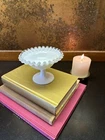 Vintage Fenton Silvercrest Small Milk Glass Compote 4”