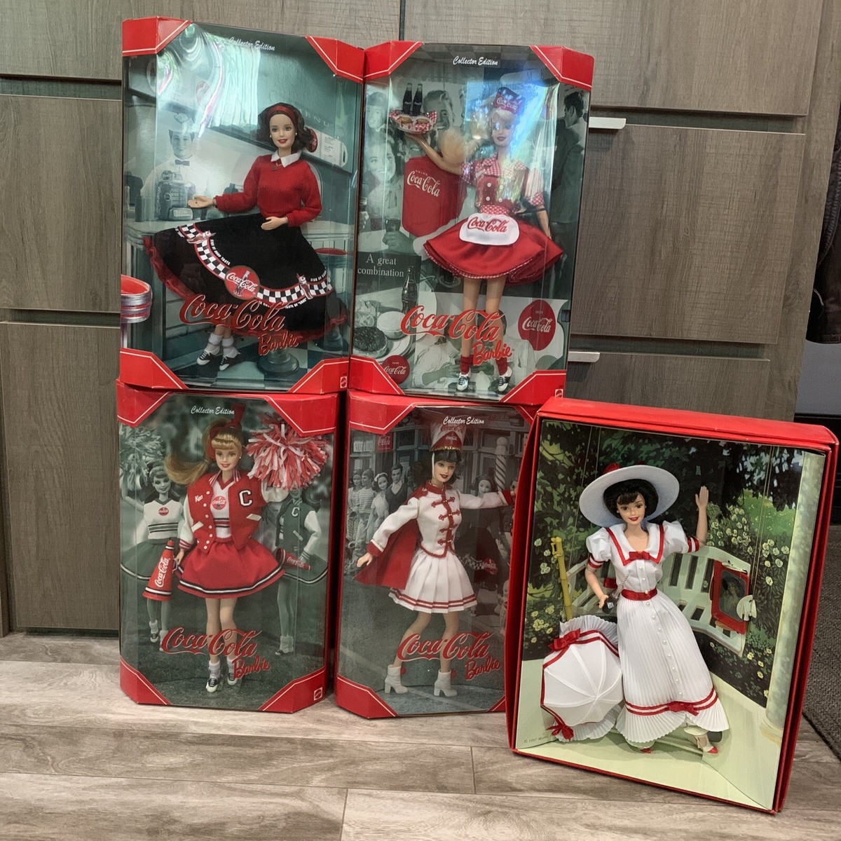Coca Cola Barbie Set of 5 Dolls NWB | eBay