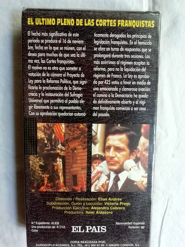 La Transition Espagnole Cap11 El Ultimo Plenum Delas Découpes Franco Film VHS - Photo 2/3