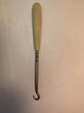 Vintage Celluloid French Ivory Long Handle Accessories Shoe Button Hook 6 inch