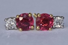 Ruby & Diamond Earrings 18k Yellow Gold