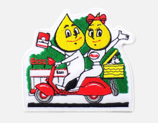 ESSO VESPA DROPS EMBROIDERED PATCH IRON/SEW ON 3-1/8'' x 2-7/8" SCOOTER OIL, GAS