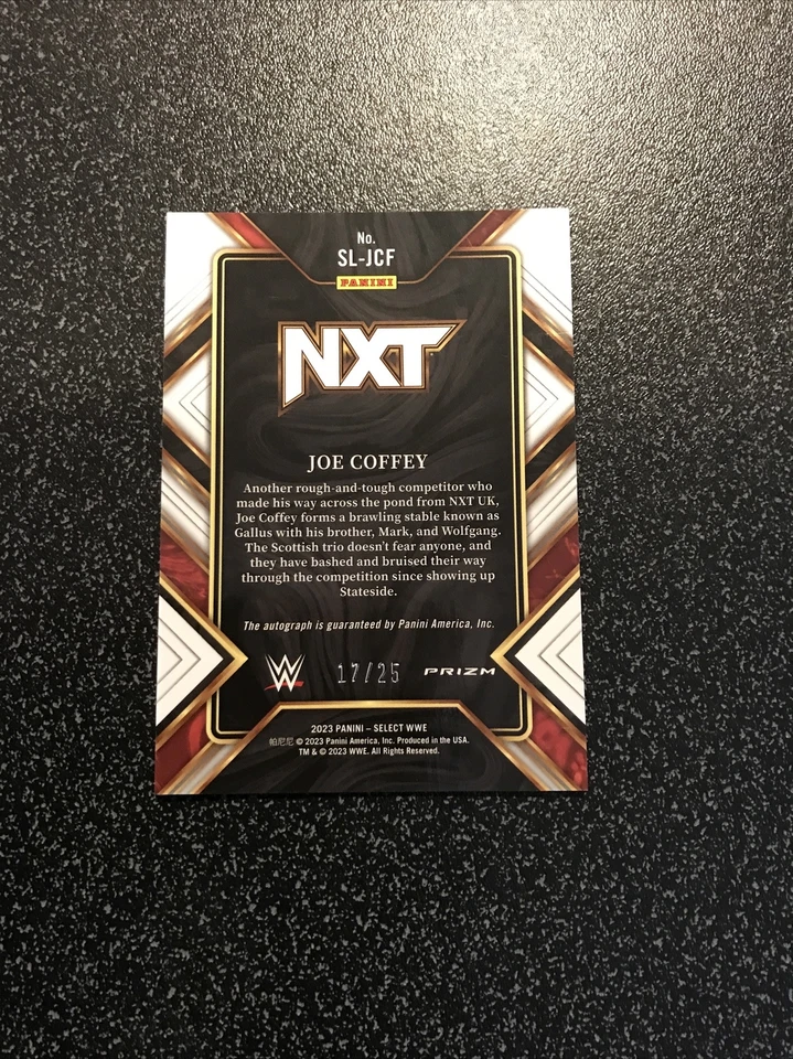 Joe Coffey 2023 Panini Select WWE Signature Selections Tie-Dye Prizm Auto 17/25 - Image 3 of 3