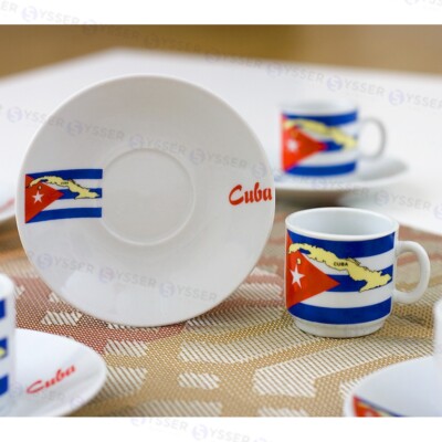 Cuban Espresso coffee cup set 12 pc cup saucer Taza  Cuba Cafe cubano