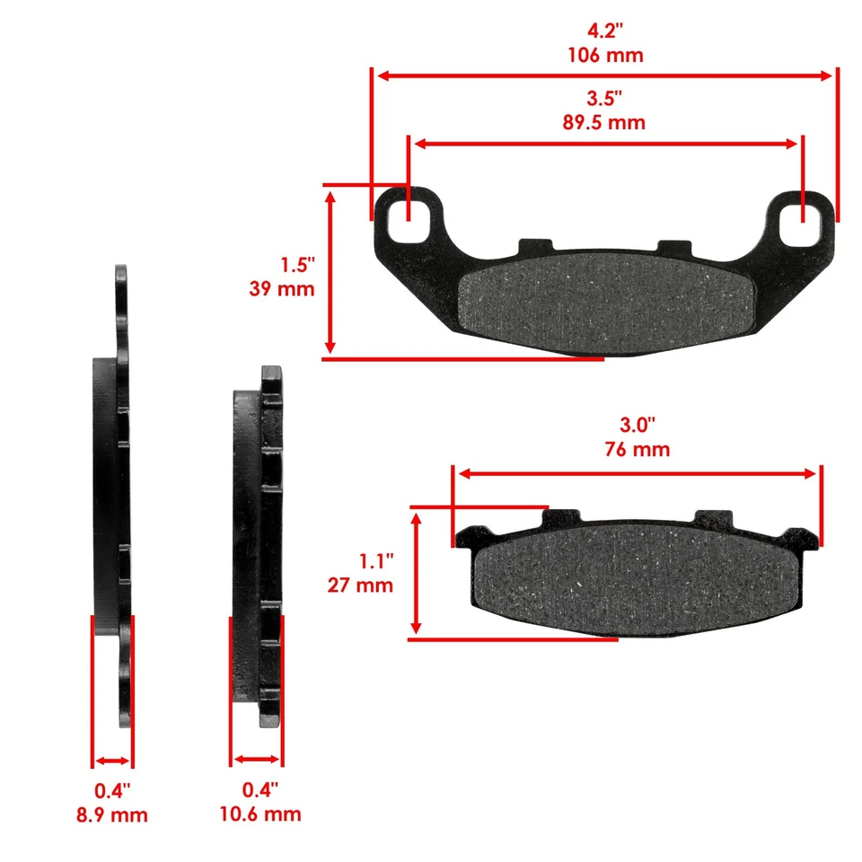 Pastillas freno trasero Kawasaki EX250 Ninja 250R 1988-2007 pastillas traseras Foto 2 de 4